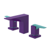 Rubinet Widespread Lav. Set. (less drain) Purple Haze