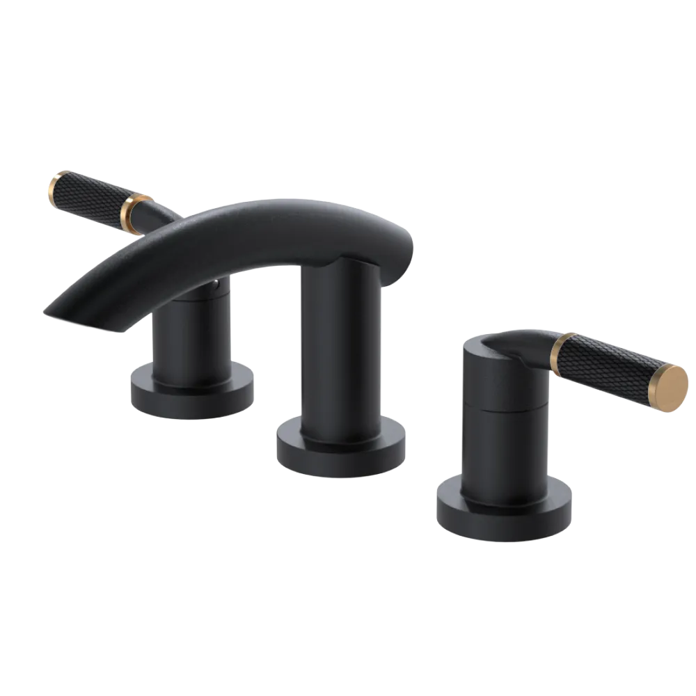Rubinet Widespread Lav. Set. (less drain) Matt Black