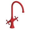 Rubinet Two Handle Single Hole Kitchen Set Red