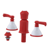 Rubinet Bidet Fitting with Spray, Diverter, and Vacum Breaker (Less Drain) Red