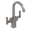 Rubinet Single Hole Dual Handle Lav. Set. (less drain) Polished Nickel