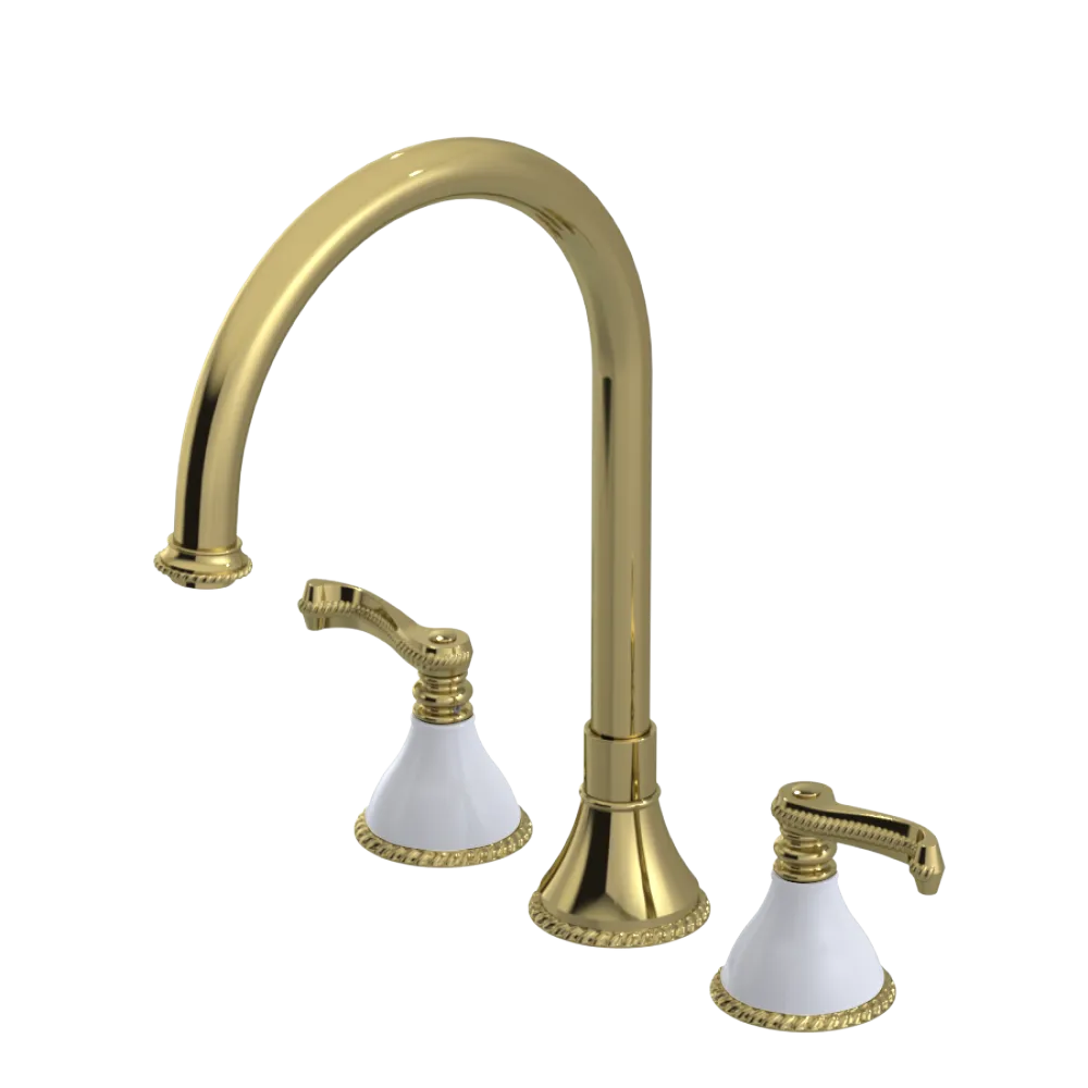 Rubinet Widespread Kitchen Set Natural Brass