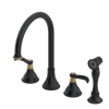 Rubinet Widespread Kitchen Set with Hand Spray Matt Black