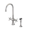 Rubinet Two Handle Single Hole Kitchen Set with Hand Spray Polished Nickel