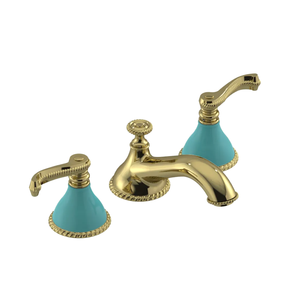 Rubinet Widespread Lav. Set. (less drain) Natural Brass