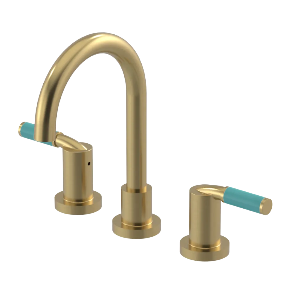 Rubinet Widespread Lav set (less drain) Satin Brass