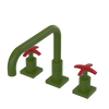 Rubinet Widespread Kitchen Set with Genesis Spout Green Envy