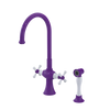 Rubinet Two Handle Single Hole Kitchen Set with Hand Spray Purple Haze