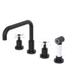 Rubinet Widespread Kitchen Set with Hand Spray Matt Black