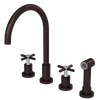 Rubinet Widespread Kitchen Set with LaSalle Spout with Hand Spray Oil Rubbed Bronze