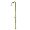 Rubinet Pressure Balance Outdoor Shower with Hand Held Shower & 10" Shower Head - 304 Stainless Steel Gold