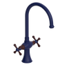 Rubinet Two Handle Single Hole Kitchen Set Midnight Blue