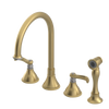 Rubinet Widespread Kitchen Set with Hand Spray Satin Gold