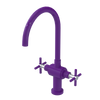Rubinet Two Handle Single Hole Kitchen Set with LaSalle Spout Purple Haze