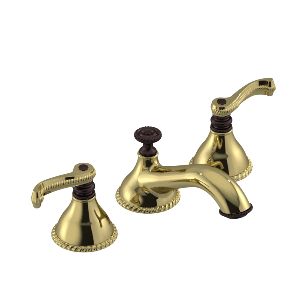 Rubinet Widespread Lav. Set. (less drain) Natural Brass