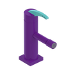Rubinet Single Control Bidet Fitting (less drain) Purple Haze
