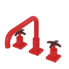 Rubinet Widespread Kitchen Set with Genesis Spout Red