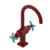 Rubinet Single Hole Dual Handle Lav. Set. (less drain) Maroon