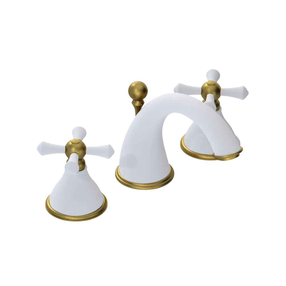 Rubinet Widespread Lav. Set. (less drain) Matt White