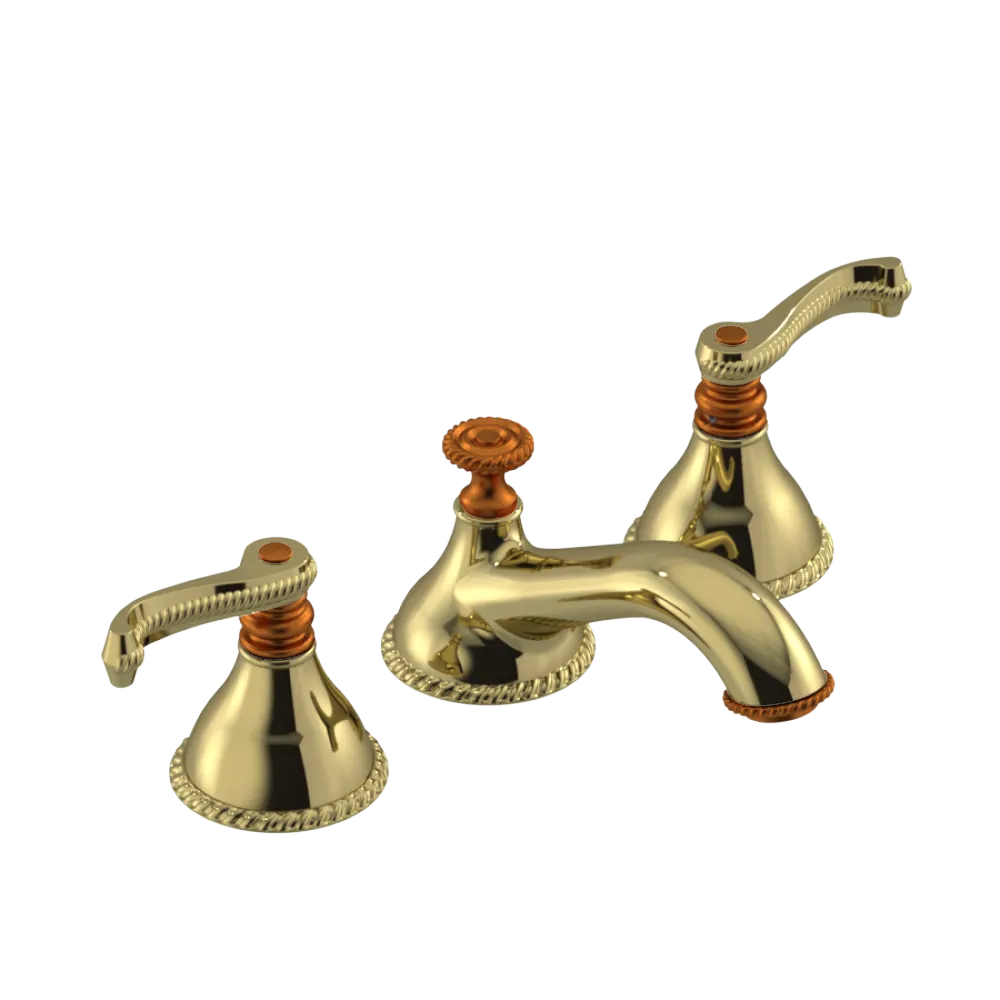 Rubinet Widespread Lav. Set. (less drain) Natural Brass
