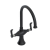 Rubinet Two Handle Single Hole Kitchen Set Matt Black