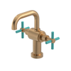 Rubinet Single Hole Dual Handle Lav. Set. (less drain) Satin Gold