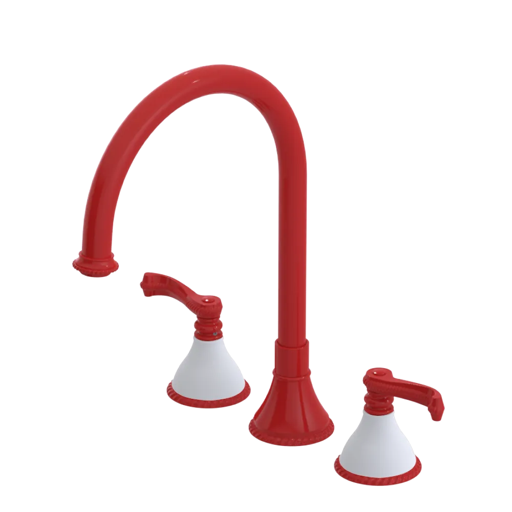 Rubinet Widespread Kitchen Set Red