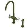Rubinet Two Handle Single Hole Kitchen Set with LaSalle Spout with Hand Spray Green Envy
