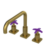 Rubinet Widespread Kitchen Set with Genesis Spout Antique Brass Matt