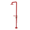Rubinet Pressure Balance Outdoor Shower with Hand Held Shower & 10" Shower Head (with shelf) - 304 Stainless Steel Red