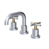Rubinet Widespread Lav. Set. (less drain) Satin Chrome