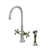 Rubinet Two Handle Single Hole Kitchen Set with Hand Spray Polished Nickel