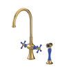 Rubinet Two Handle Single Hole Kitchen Set with Hand Spray Gold