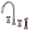 Rubinet Widespread Kitchen Set with LaSalle Spout with Hand Spray Polished Nickel