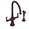 Rubinet Two Handle Single Hole Kitchen Set with Hand Spray Tuscan Brass
