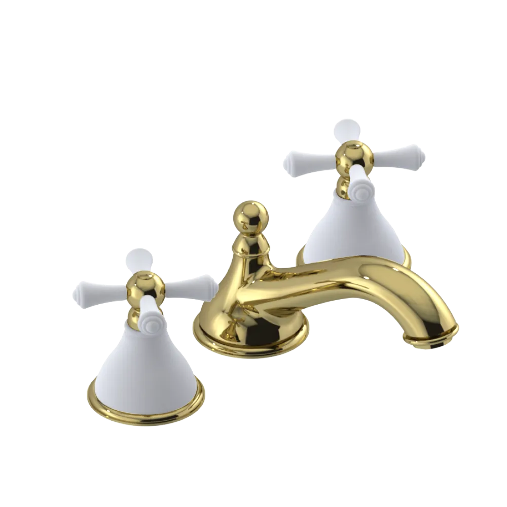 Rubinet Widespread Lav. Set. (less drain) Natural Brass