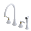 Rubinet Widespread Kitchen Set with Hand Spray White