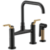 Brizo Bridge Faucet With Square Spout And Industrial Handle