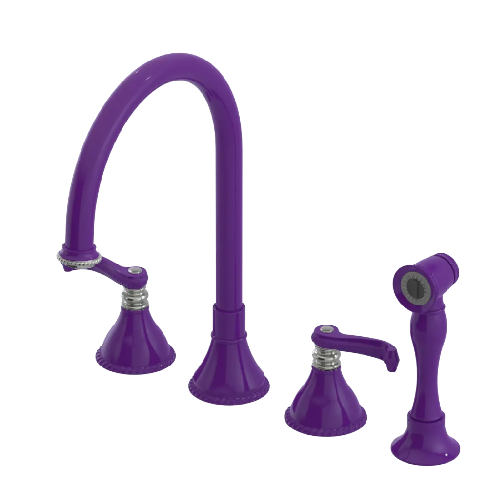 Rubinet Widespread Kitchen Set with Hand Spray Purple Haze