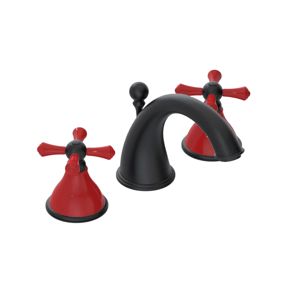 Rubinet Widespread Lav. Set. (less drain) Matt Black