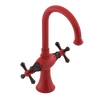 Rubinet Single Hole Dual Handle Lav. Set. (less drain) Red