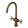 Rubinet Two Handle Single Hole Kitchen Set with LaSalle Spout Tuscan Brass