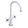Rubinet Two Handle Single Hole Kitchen Set Matt White