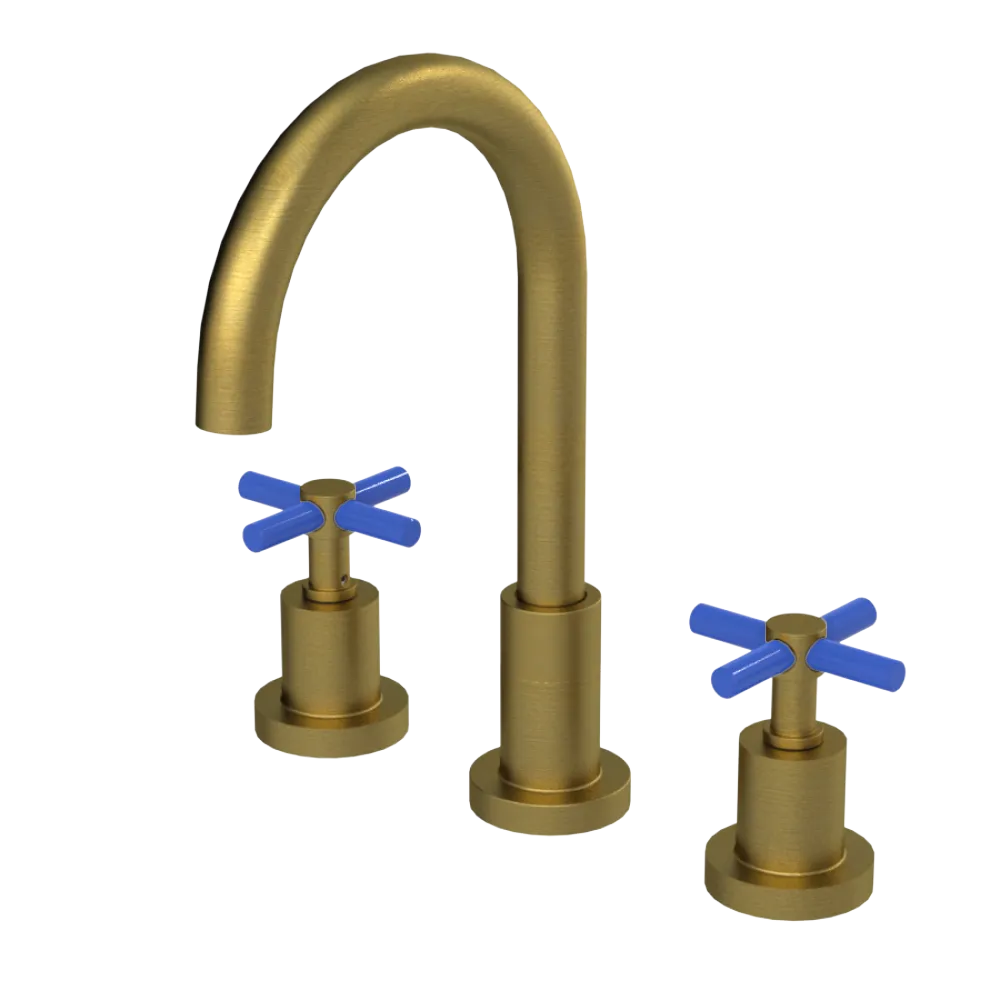 Rubinet Widespread Kitchen Set with LaSalle Spout Antique Brass Matt