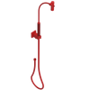Rubinet Hand Held Shower Bidet with Extended Reach & Dual Function Spray Including Wall Bracket with Supply & Hose (Square) Red