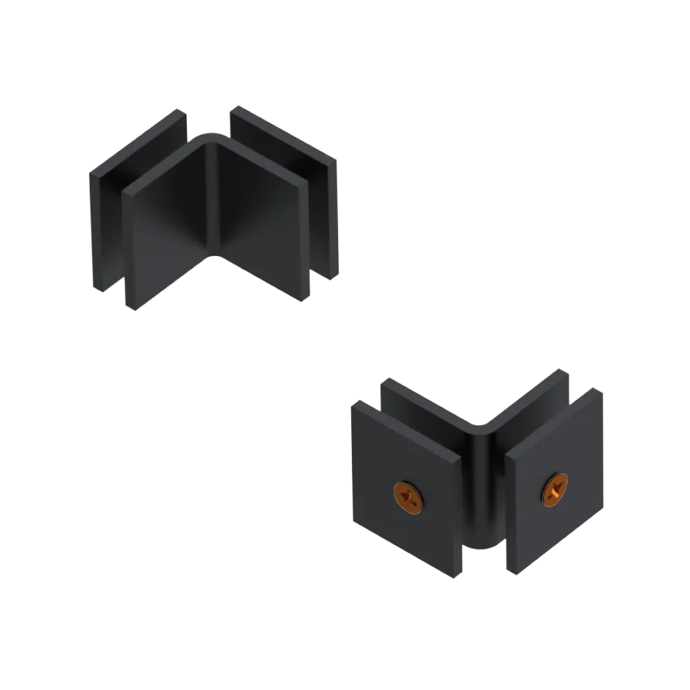 Rubinet 90 Glass to Glass Open Face Matt Black