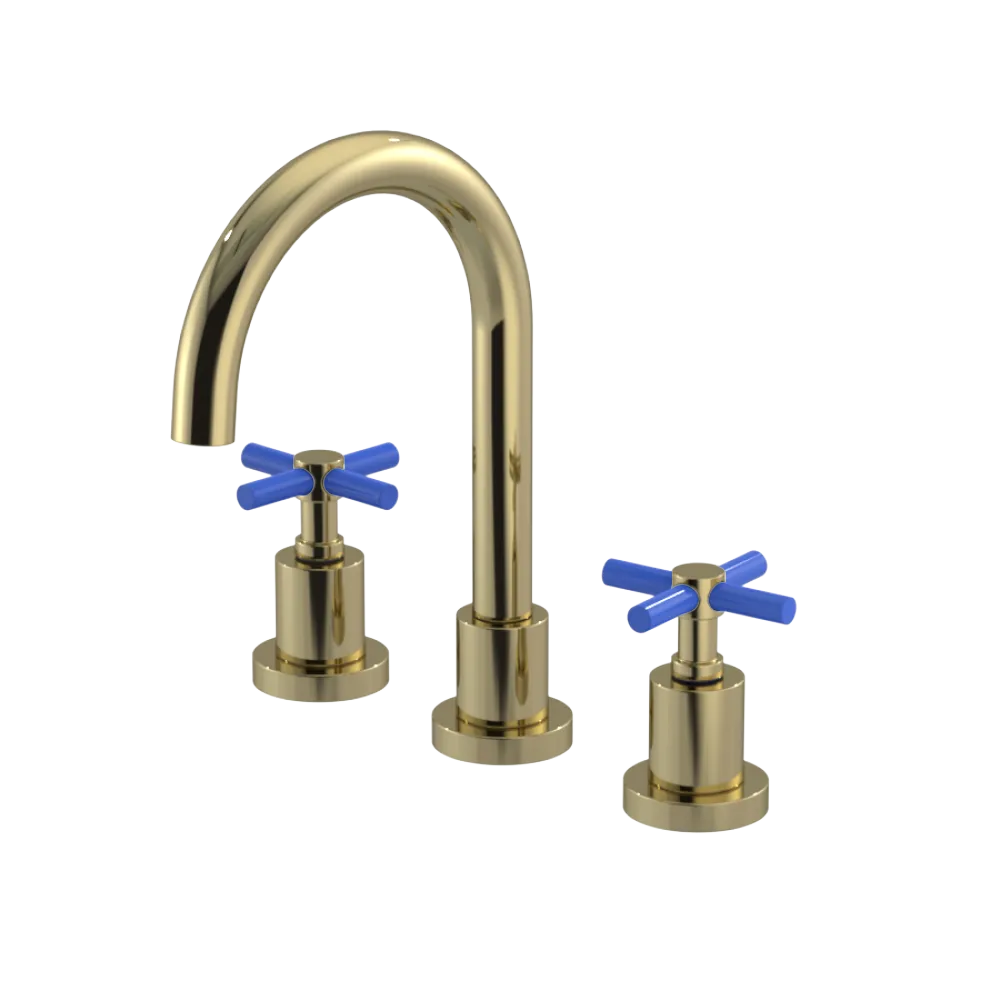 Rubinet Widespread Lav. Set. (less drain) Natural Brass