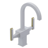 Rubinet Single Hole Dual Handle Lav. Set. (less drain) White