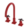 Rubinet Widespread Kitchen Set Red