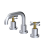 Rubinet Widespread Lav. Set. (less drain) Satin Chrome